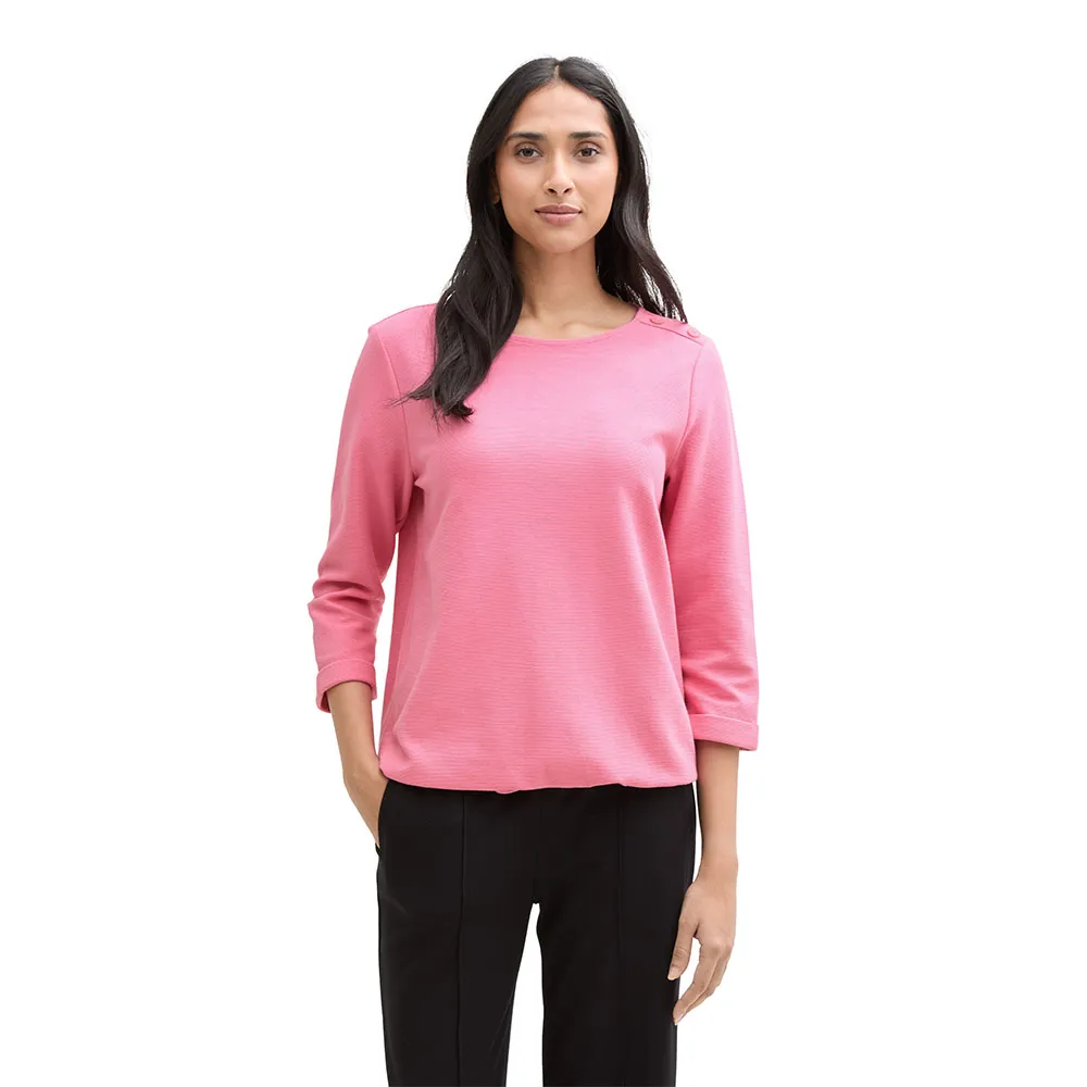 

Футболка Tom Tailor Structured 3/4 sleeve, розовый