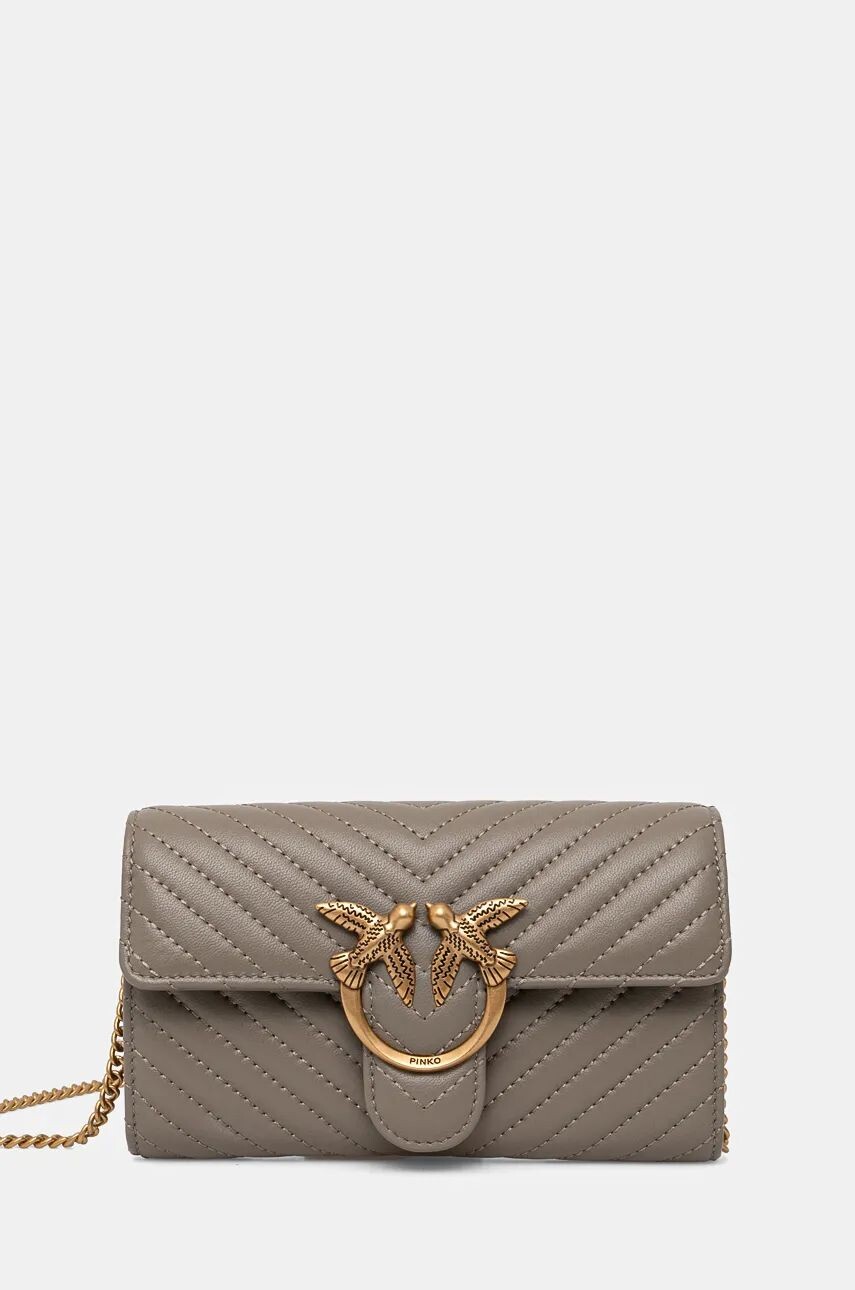

Кожаная сумка Pinko, серый