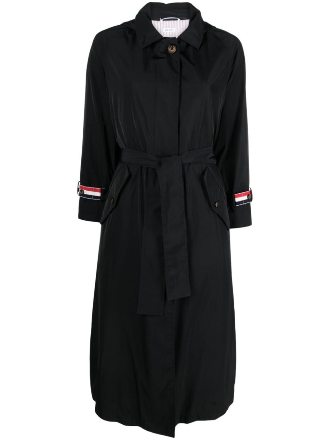

Thom Browne однобортное пальто с поясом, черный
