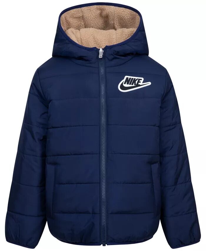 

Двусторонняя куртка из искусственного шерпа для маленьких мальчиков Nike, синий
