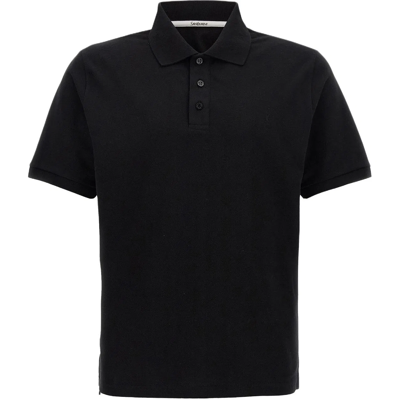 Поло хлопковое Saint Laurent Black