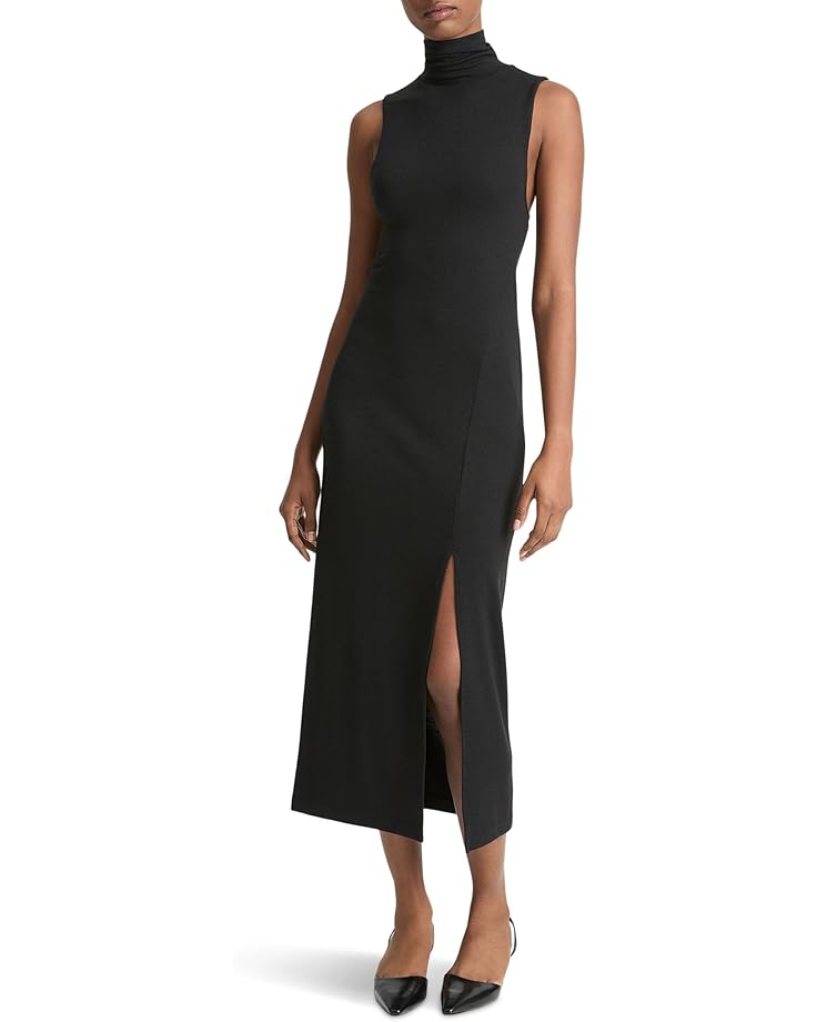 

Платье Vince Sleeveless Turtleneck Dress with Side Slit, черный