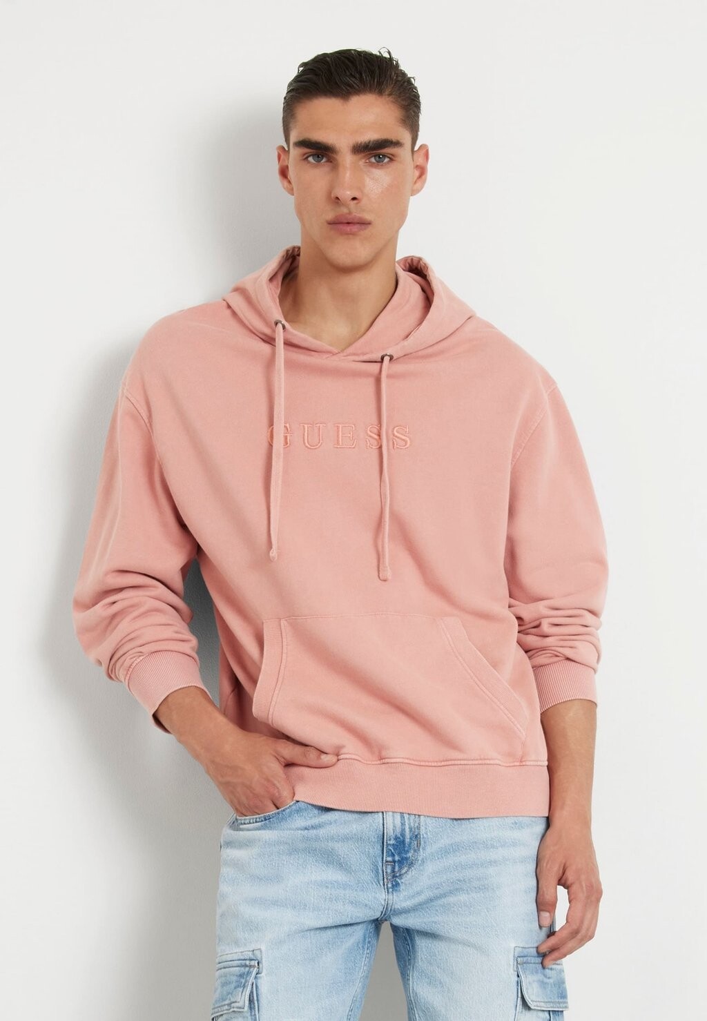 

Свитер с капюшоном LOGOSTICKEREI Guess, розовый