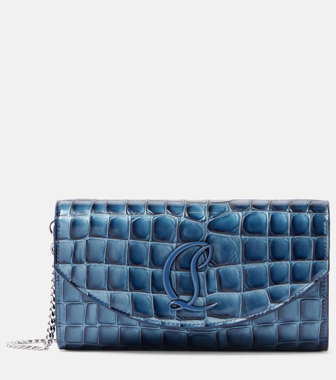 

Кожаный клатч Loubi54 Christian Louboutin, цвет denim