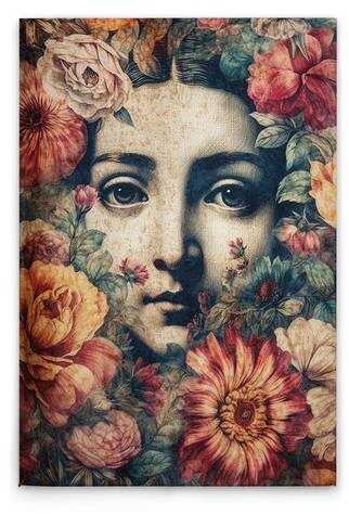 

Картина на холсте A.S. Création Blooming Mona Lisa цвет buntblaugrau