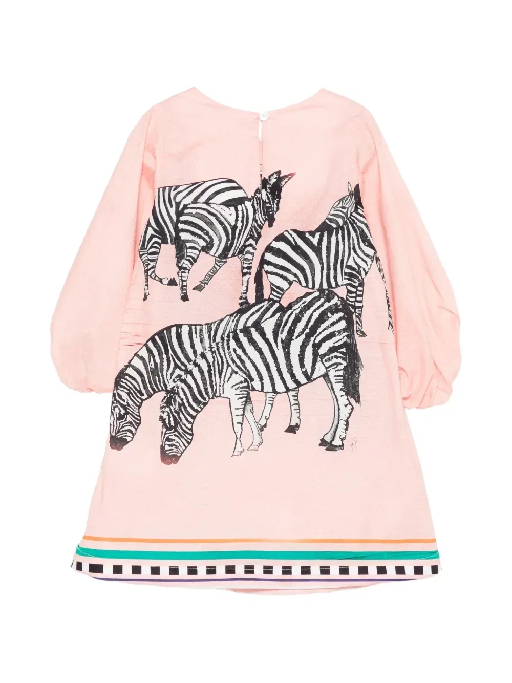 Платье с зебровым принтом Stella Jean Kids, розовый — фото 2