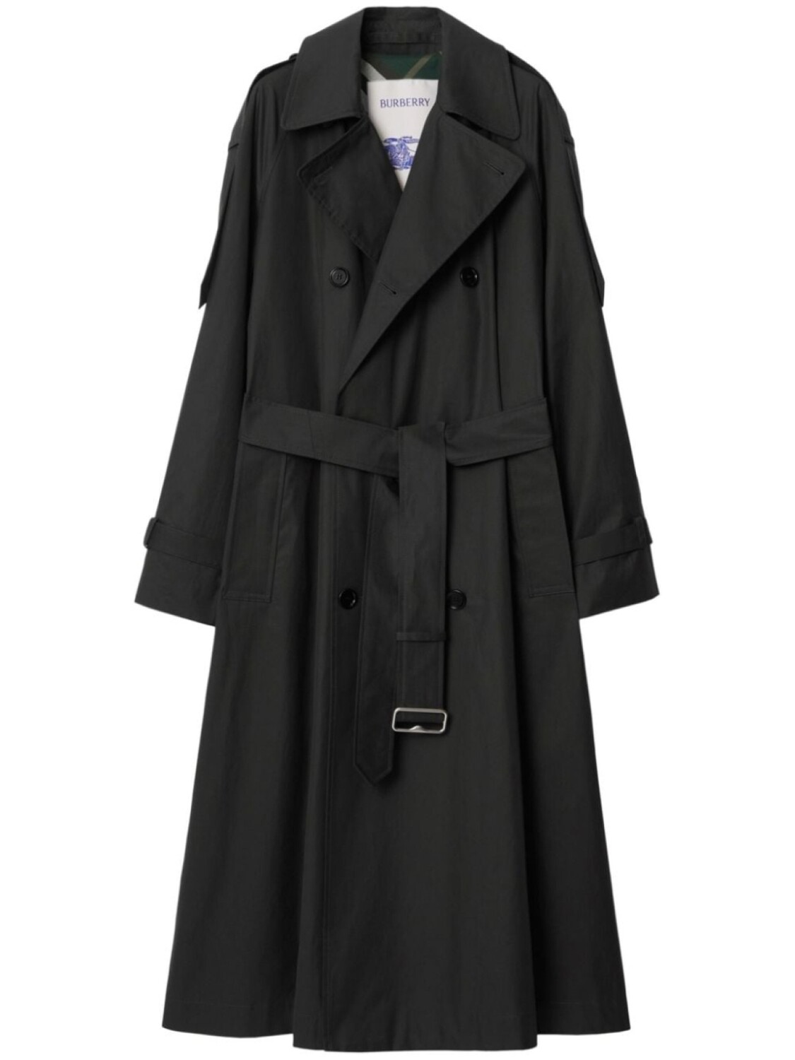 

Burberry длинный тренч с поясом, черный