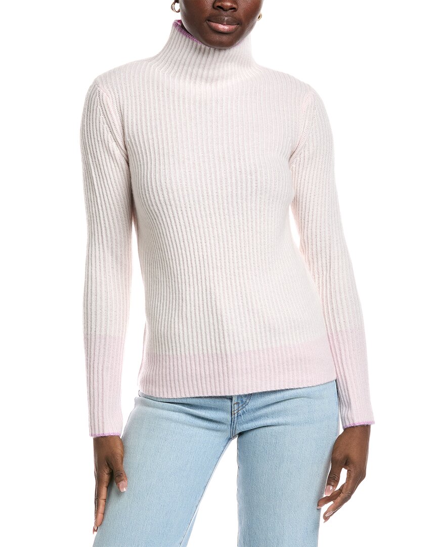 

Форте Кашемир Свитер с плетеным рубчиком Forte Cashmere, розовый