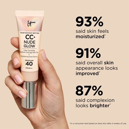 Осветляющий цвет лица spf 40 IT Cosmetics Your Skin But Better CC + Nude Glow, Fair Light 32 ml — фото 4