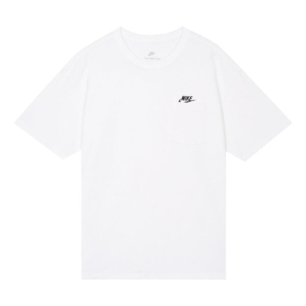 

Футболка Nike Solid Color Pocket Round Neck Loose Short Sleeve White, мультиколор