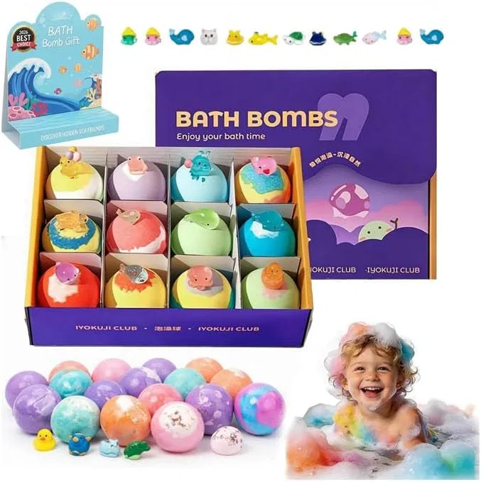 Набор из 12 бомбочек для ванны Bubble Buddies с сюрпризом внутри Generic, Purple/Light