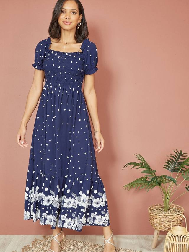 

Платье миди с цветочным принтом Spot Yumi, Navy