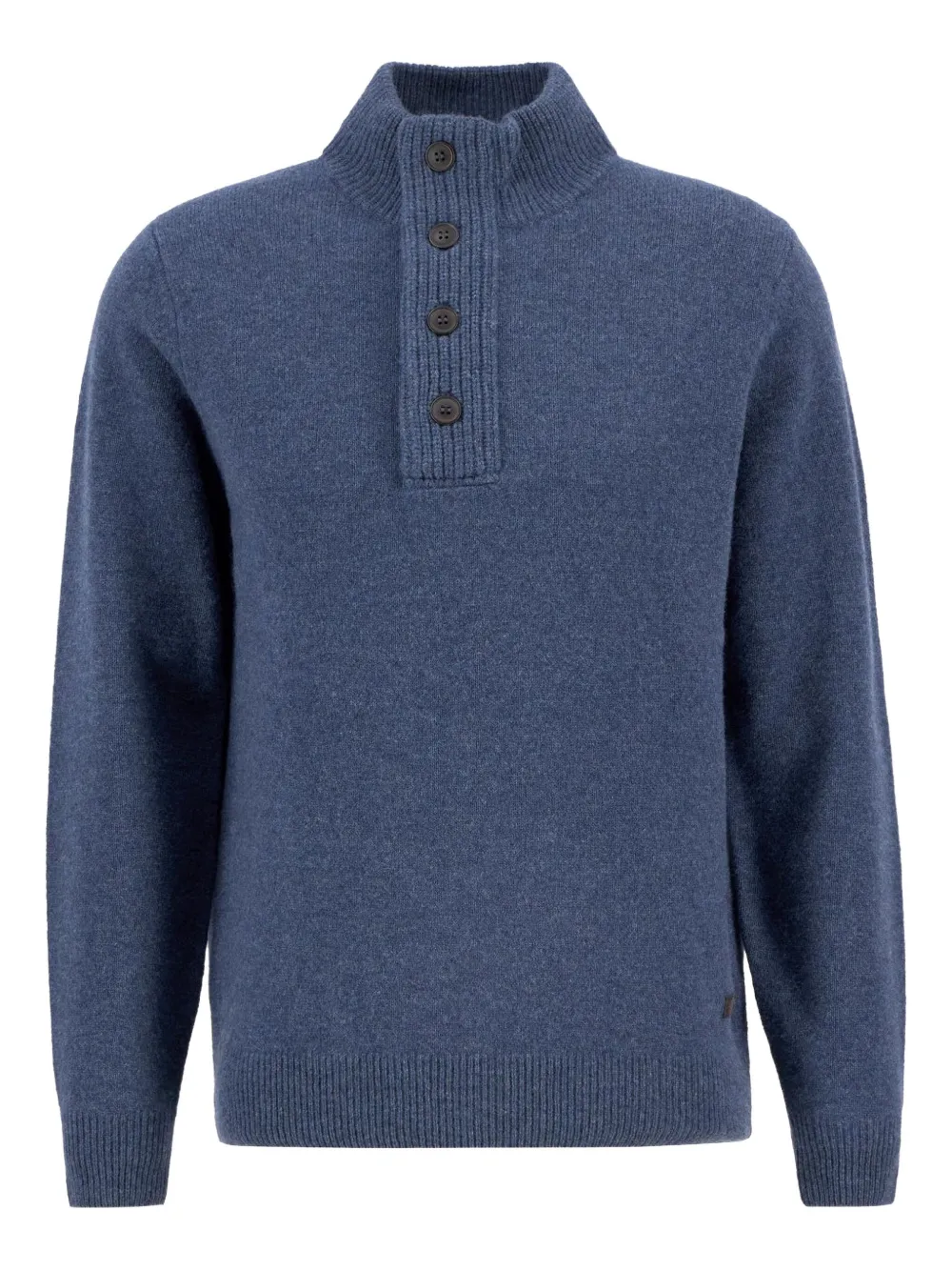 

Свитер с высоким воротником и налокотниками Barbour, синий