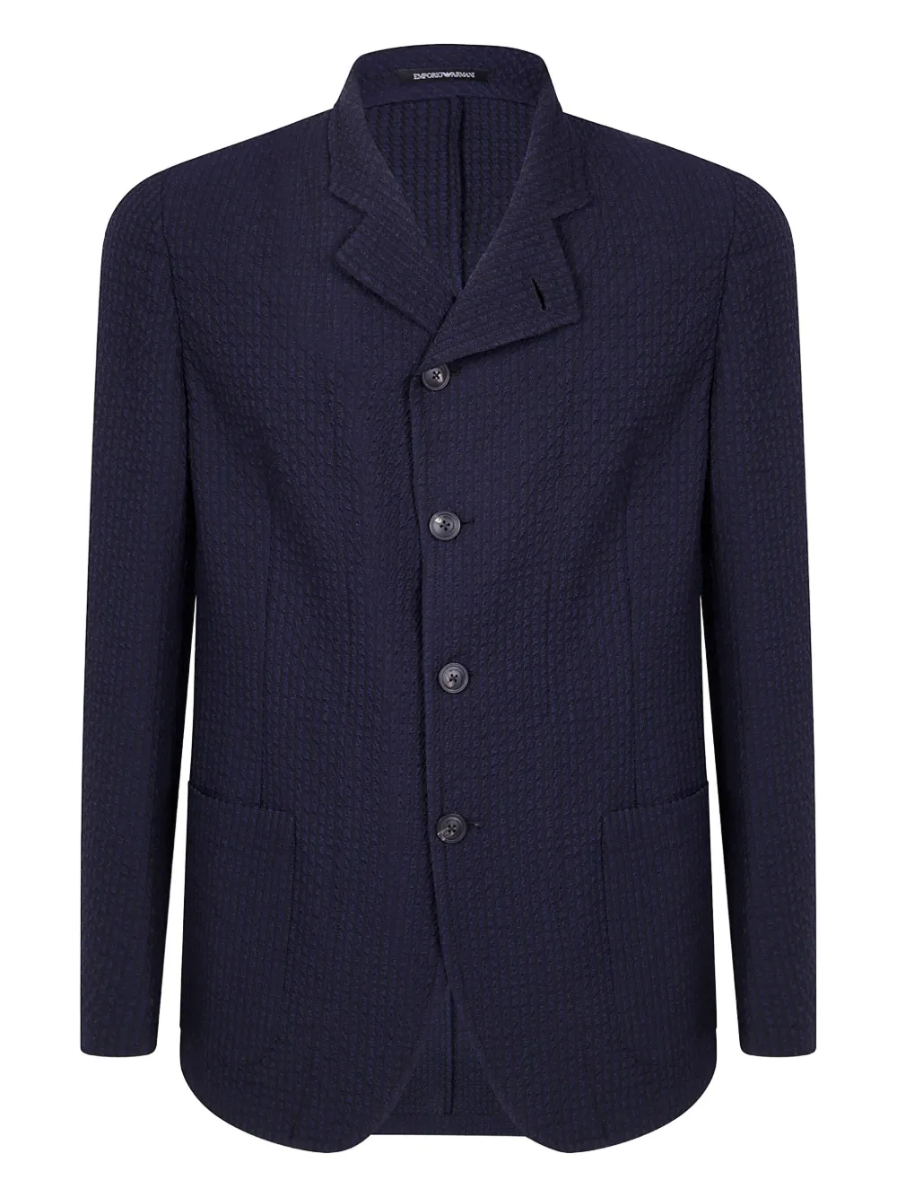 

Фактурная шерстяная куртка EMPORIO ARMANI, синий