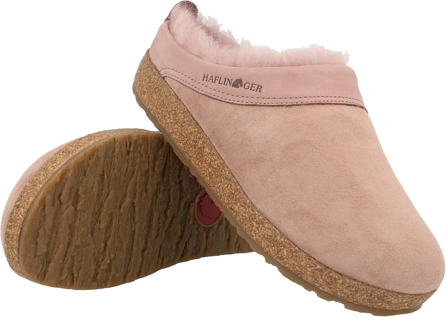 Сабо унисекс HAFLINGER Snowbird из овчины, розовый — фото 2