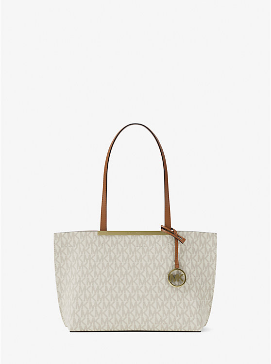 

Небольшая сумка-шоппер Evelyn с фирменным логотипом Michael Kors, Vanilla/Acorn