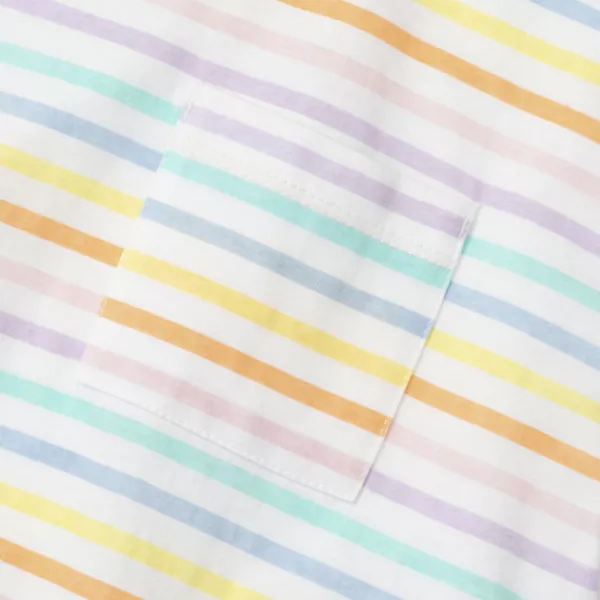 Футболка с карманом для девочек 2-16 лет Meet and Greet Lands' End, цвет colorful stripe — фото 2