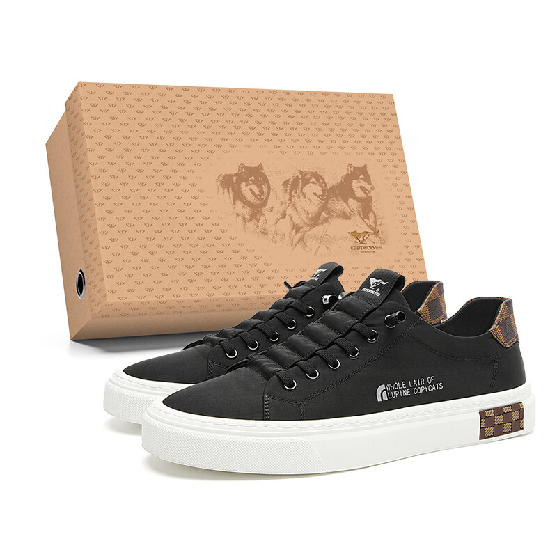 

Кроссовки SEPTWOLVES Skateboard Shoes Men Low-Top, Черный, Кроссовки SEPTWOLVES Skateboard Shoes Men Low-Top