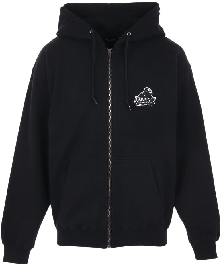 

Толстовка с капюшоном размера XL, с косой застежкой-молнией сзади, мужская Xlarge, черный