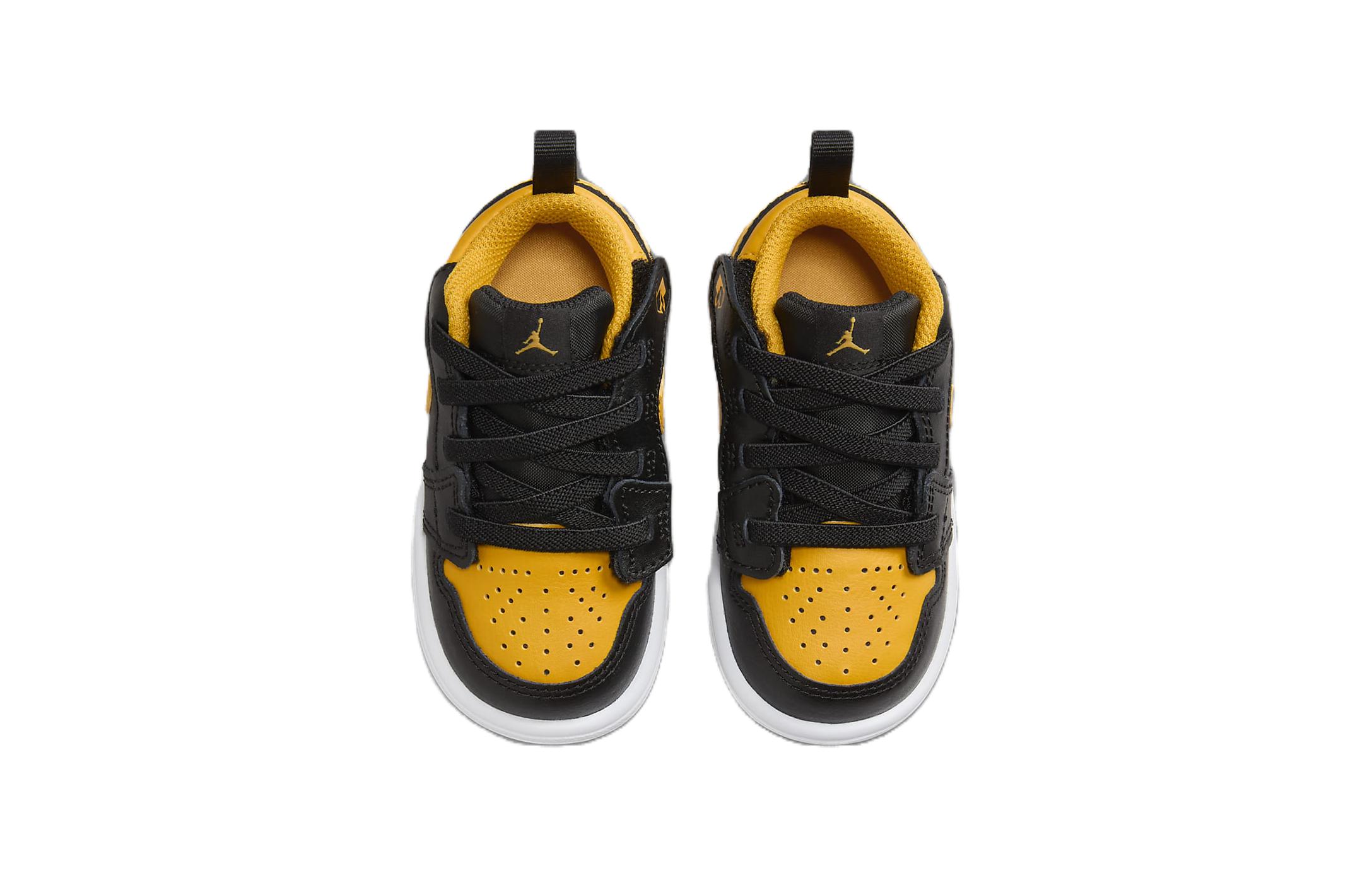 Jordan Air 1 Устойчивые к истиранию Низкие Топы Черные Желтые Детские — фото 2