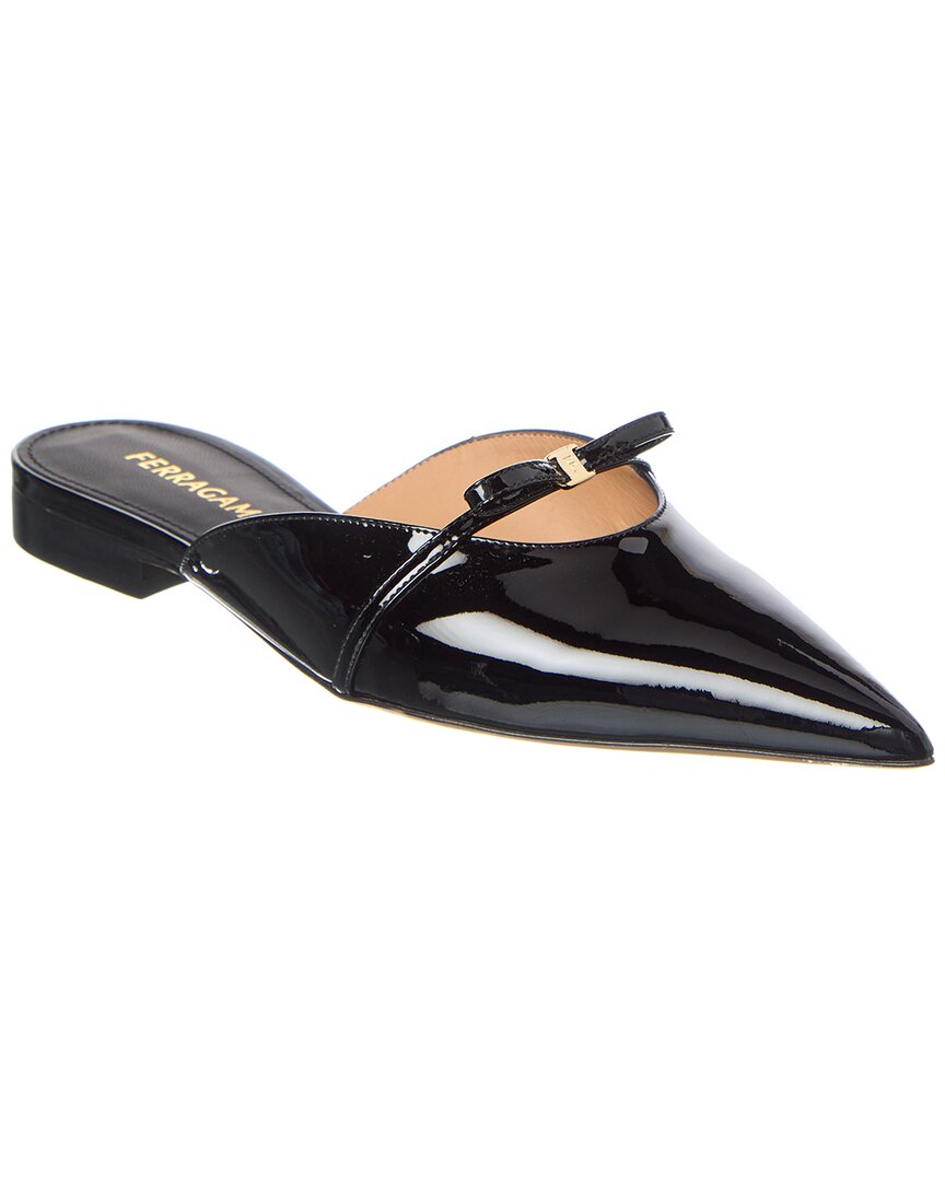 Ferragamo Боу мини кожаные мюли Salvatore Ferragamo, черный