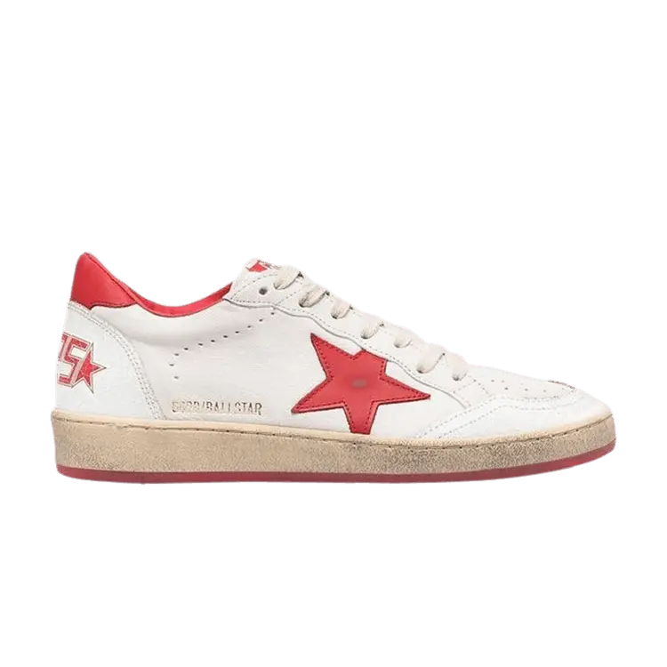 Кроссовки Golden Goose Wmns Ball Star White Red, белый