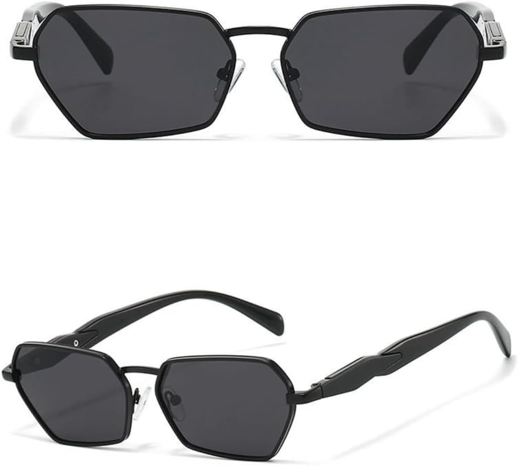 

Модные солнцезащитные очки в металлической многоугольной оправе, маленькие, для женщин и мужчин, с изысканным стилем, подчеркивающим индивидуальность, в стиле ретро и повседневном дизайне TVTBBVV, 2