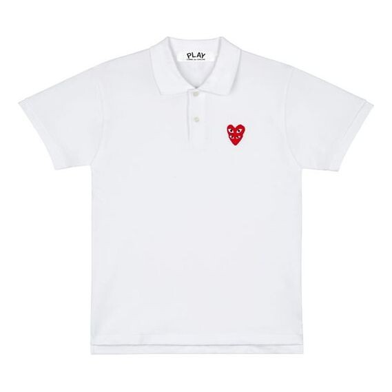 

Рубашка поло polo shirt red family heart 'white' Comme Des Garcons Play, белый