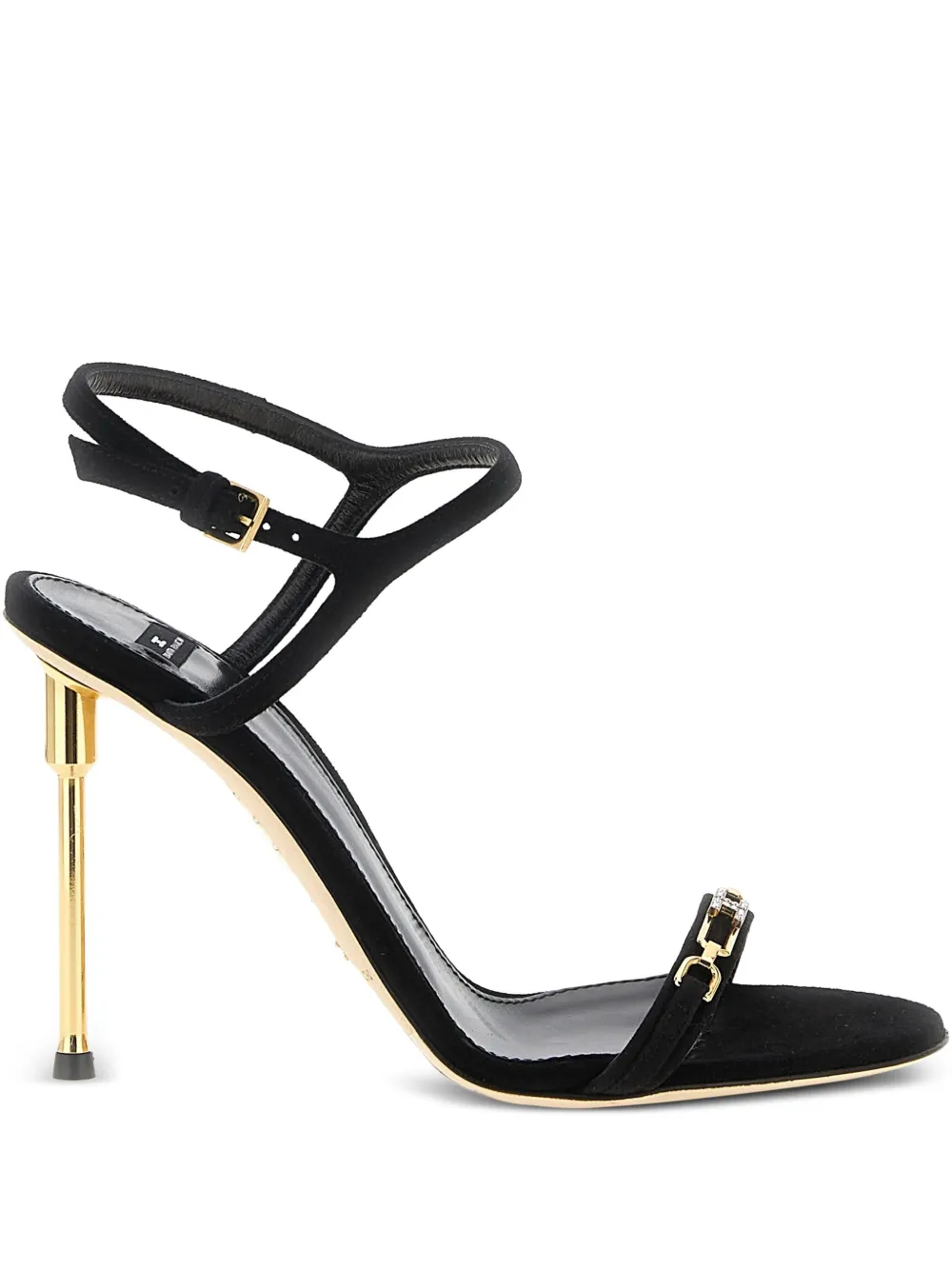 Босоножки с кристаллами Elisabetta Franchi, черный