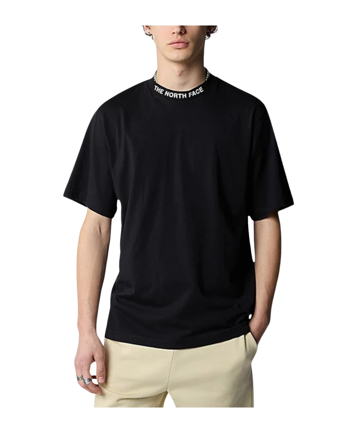 

Футболка в рубчик с круглым вырезом и логотипом The North Face, черный