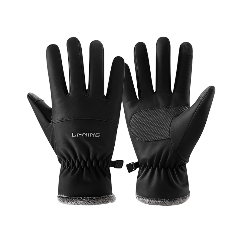 

Унисекс спортивные перчатки из полиэстера LINING, черный[thickened and fleece-lined/slip-resistant touchscreen]
