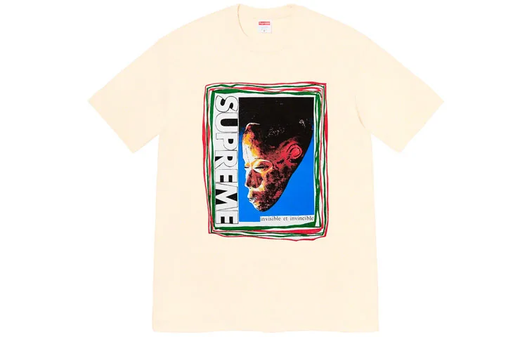 Футболка с принтом маски Supreme, экрю