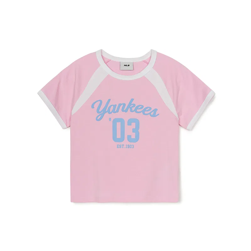 Футболка New York Yankees хизер грей pink для подростков MLB KIDS, Heather Gray Pink