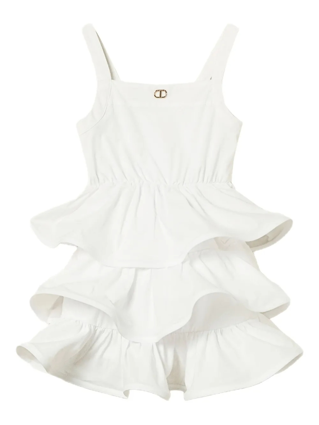 

TWINSET Kids платье с оборками, белый
