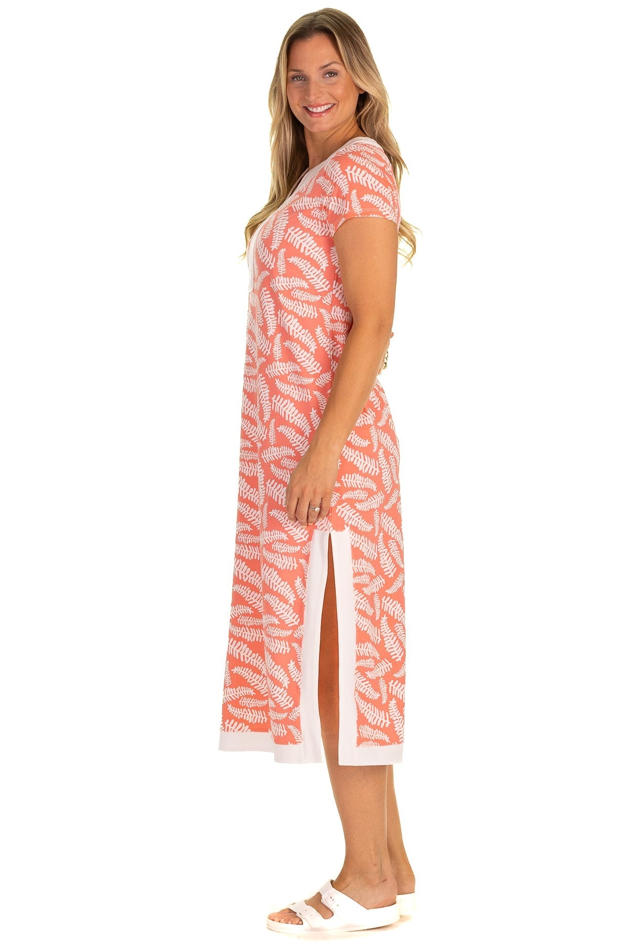 

The Performance Kai Caftan in Coral Fern Duffield Lane