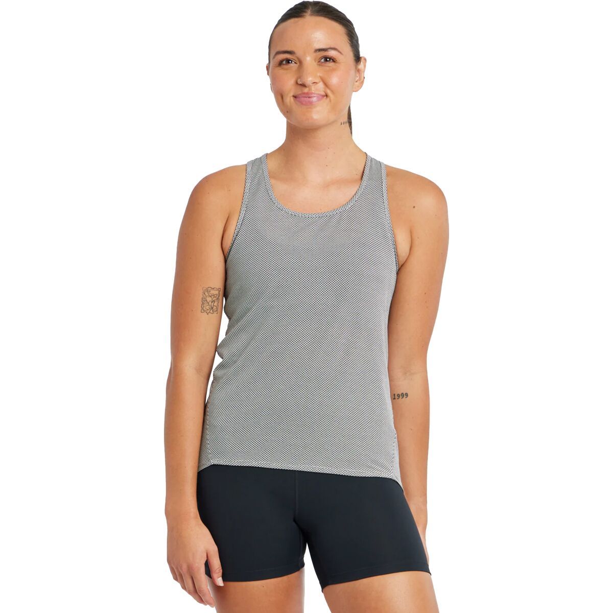 

Флисовый майка-танк топ с открытой спиной Oiselle, черный