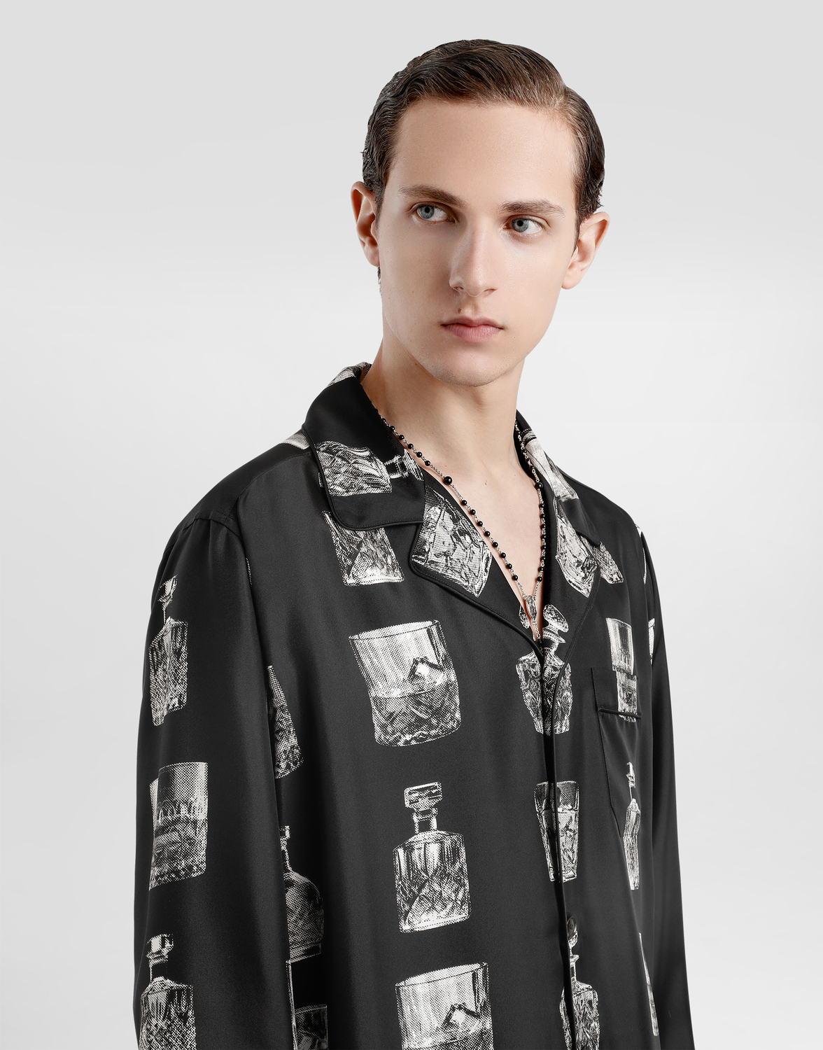 Шелковая рубашка с принтом ликера Dolce & Gabbana, принт — фото 4