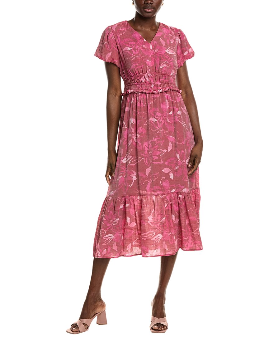 

Nanette Nanette Lepore Миди-платье с рукавами-пузырями, розовый