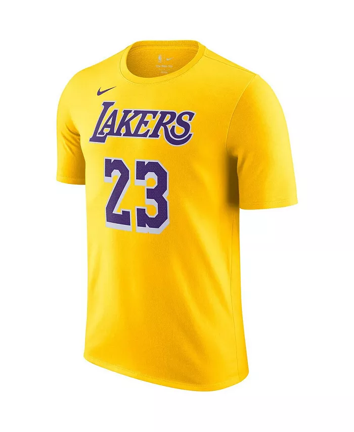 Мужская футболка LeBron James Gold с именем и номером Los Angeles Lakers Nike — фото 2