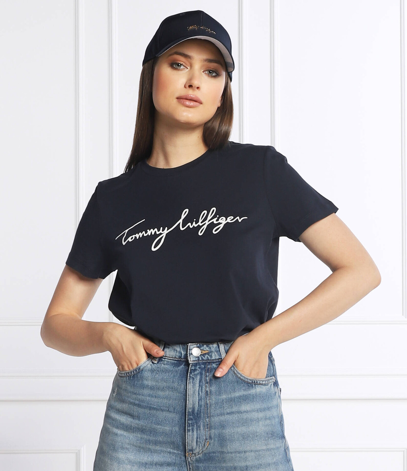 Футболка Tommy Hilfiger regular fit, темно-синий — фото 3