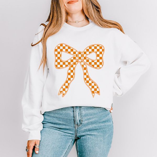 

Coquette orange checker bow - Женский графический свитшот Simply Sage Market, White, Белый, Coquette orange checker bow - Женский графический свитшот Simply Sage Market, White