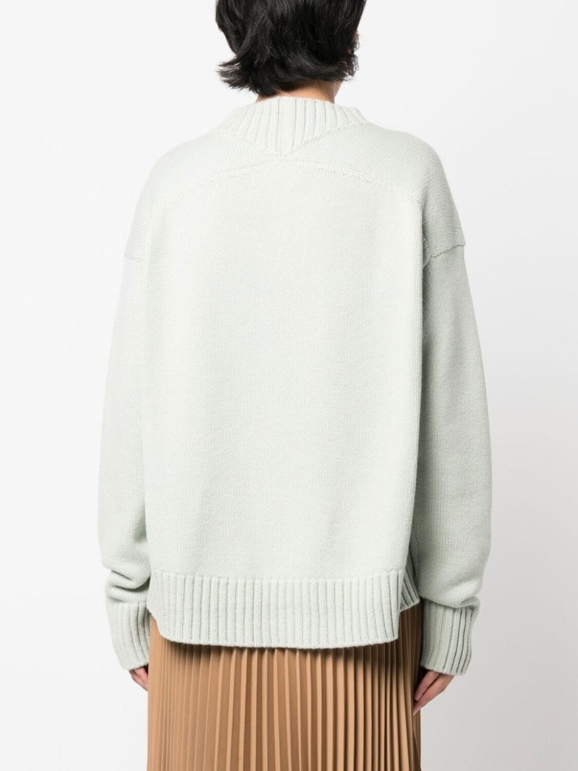 Jil Sander кашемировый джемпер тонкой вязки, зеленый — фото 4