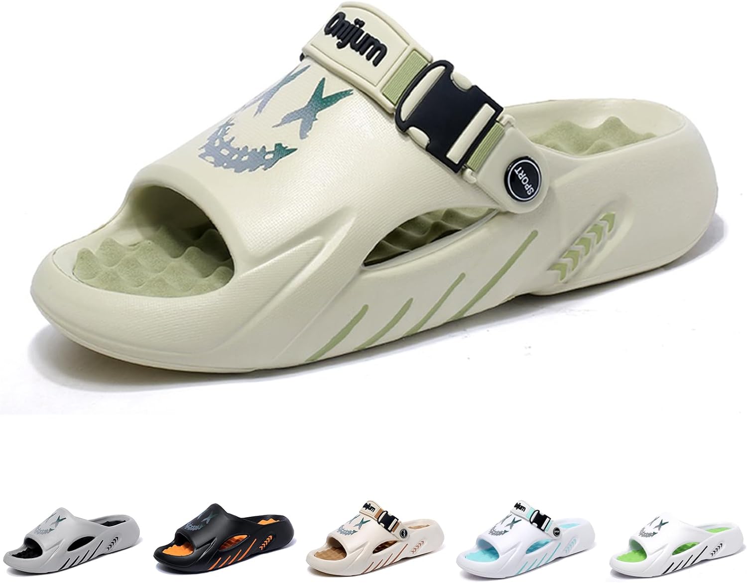 

Мужские шлепанцы Gezolligheid Fashion, женские мягкие легкие домашние шлепанцы для душа, нескользящие пляжные шлепанцы, удобные тапочки, сандалии из ЭВА, зеленый