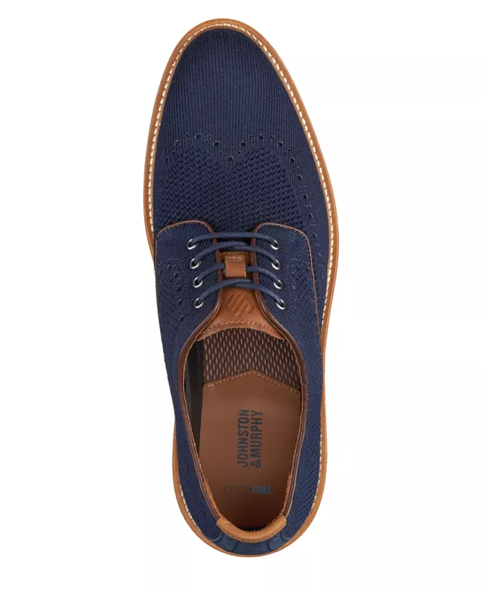 Мужские классические туфли Upton Knit Wingtip Johnston & Murphy, синий — фото 4