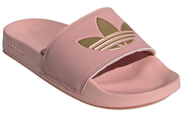 Тапочки adilette lite slide 'wonder mauve matte gold' Adidas, розовый — фото 3
