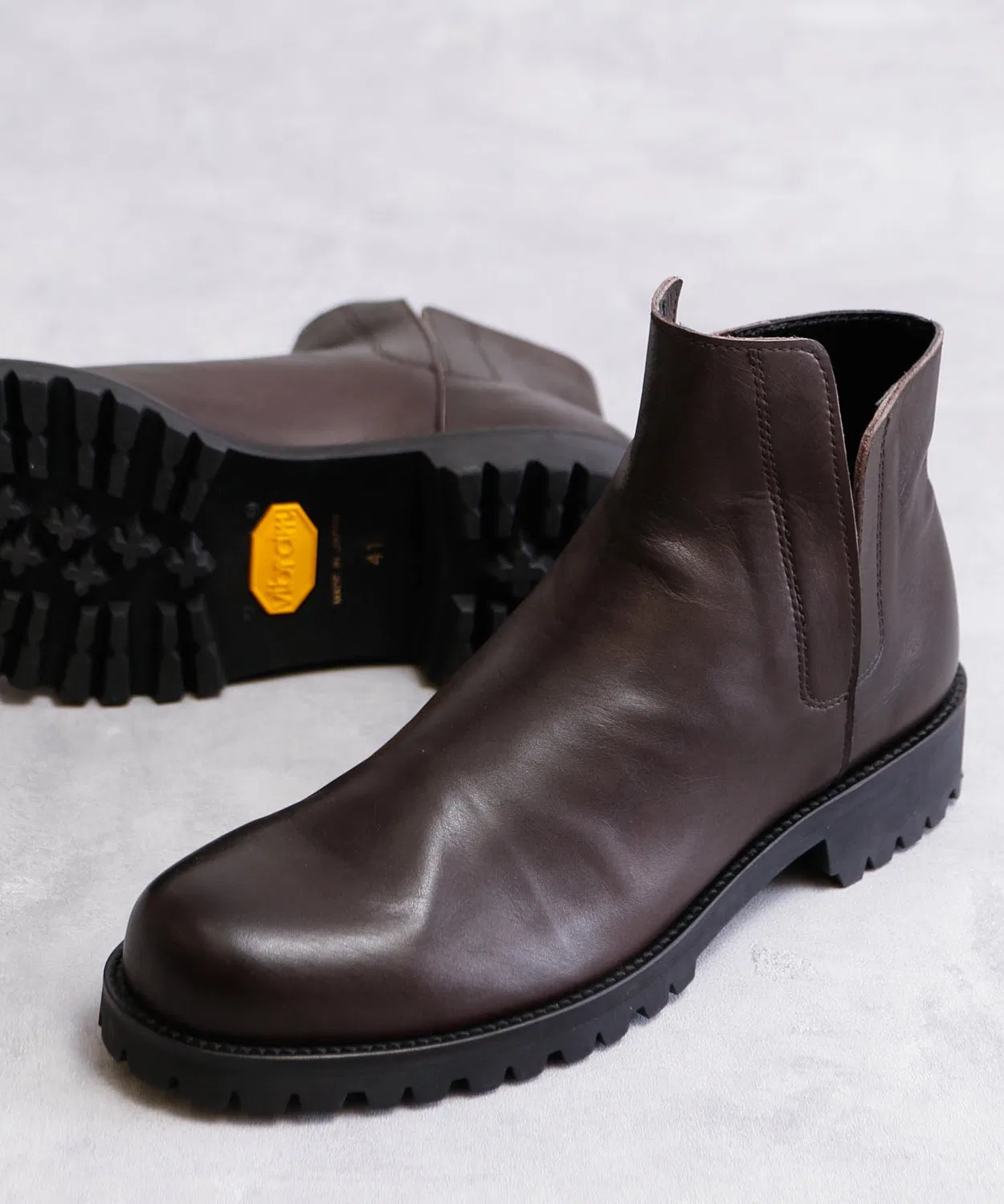Ботинки кожаные PADRONE INNERGORE BOOTS водоотталкивающие на подошве Vibram, тёмно-коричневый
