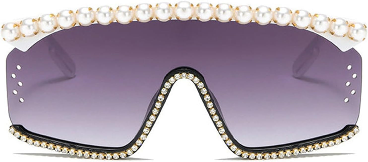 

Willochra — большие солнцезащитные очки с блестящими стразами и жемчугом, модные женские солнцезащитные очки с бриллиантовым блеском для вечеринки, хрустальные солнцезащитные очки, White