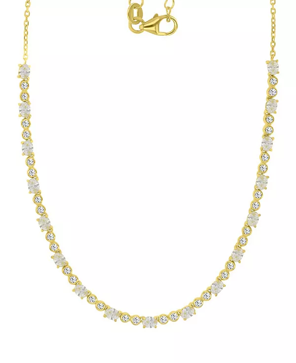 

Теннисное ожерелье с овальными и круглыми кубическими цирконами, 18 дюймов + удлинитель 2 дюйма Macy'S, gold