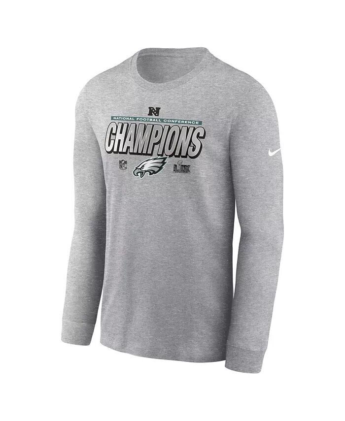 

Футболка мужская Heather Charcoal Philadelphia Eagles 2024 NFC Champions Locker Room Trophy Collection с длинным рукавом Nike