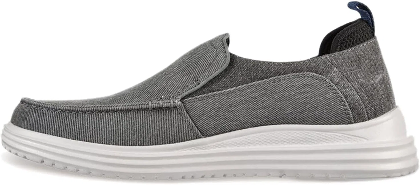 Мужские плоские туфли Skechers Proven Ever, Charcoal Washed Canvas — фото 4